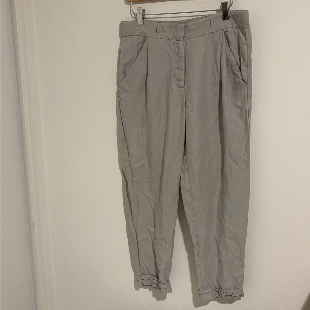 Wilfred Linen Blend Cropped Grey Lightweight Pants Size 4
